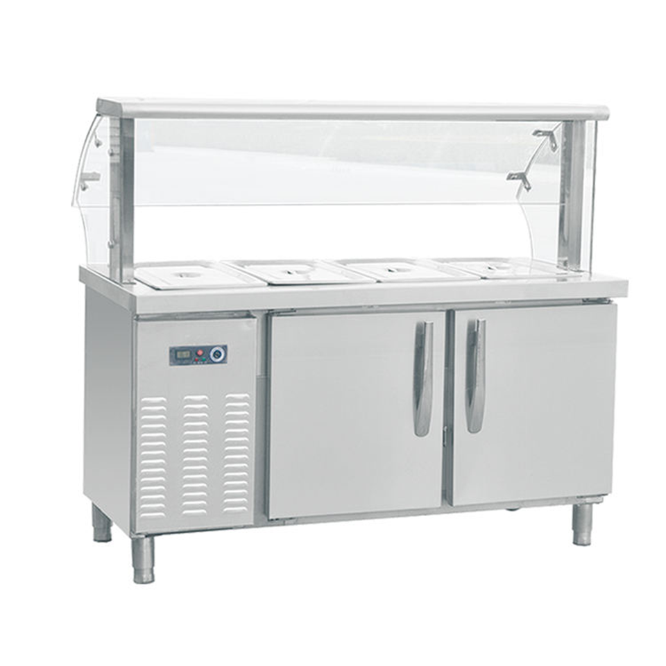 Commercial Hot Bain Marie Counter with 4 GN Pan Capacity for Food Service