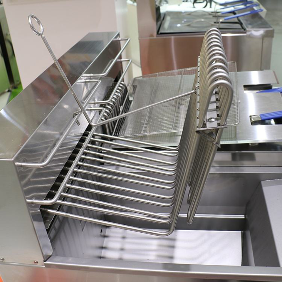 E-DZ-800G Electric Fryer Dual Tank 4 Baskets