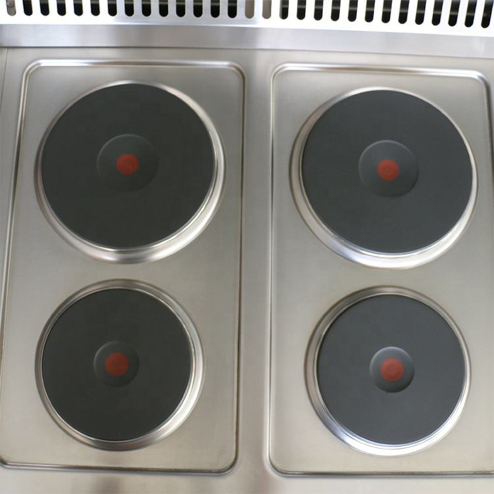 Professional 4-Burner Electric Range with Oven for Restaurant Kitchens