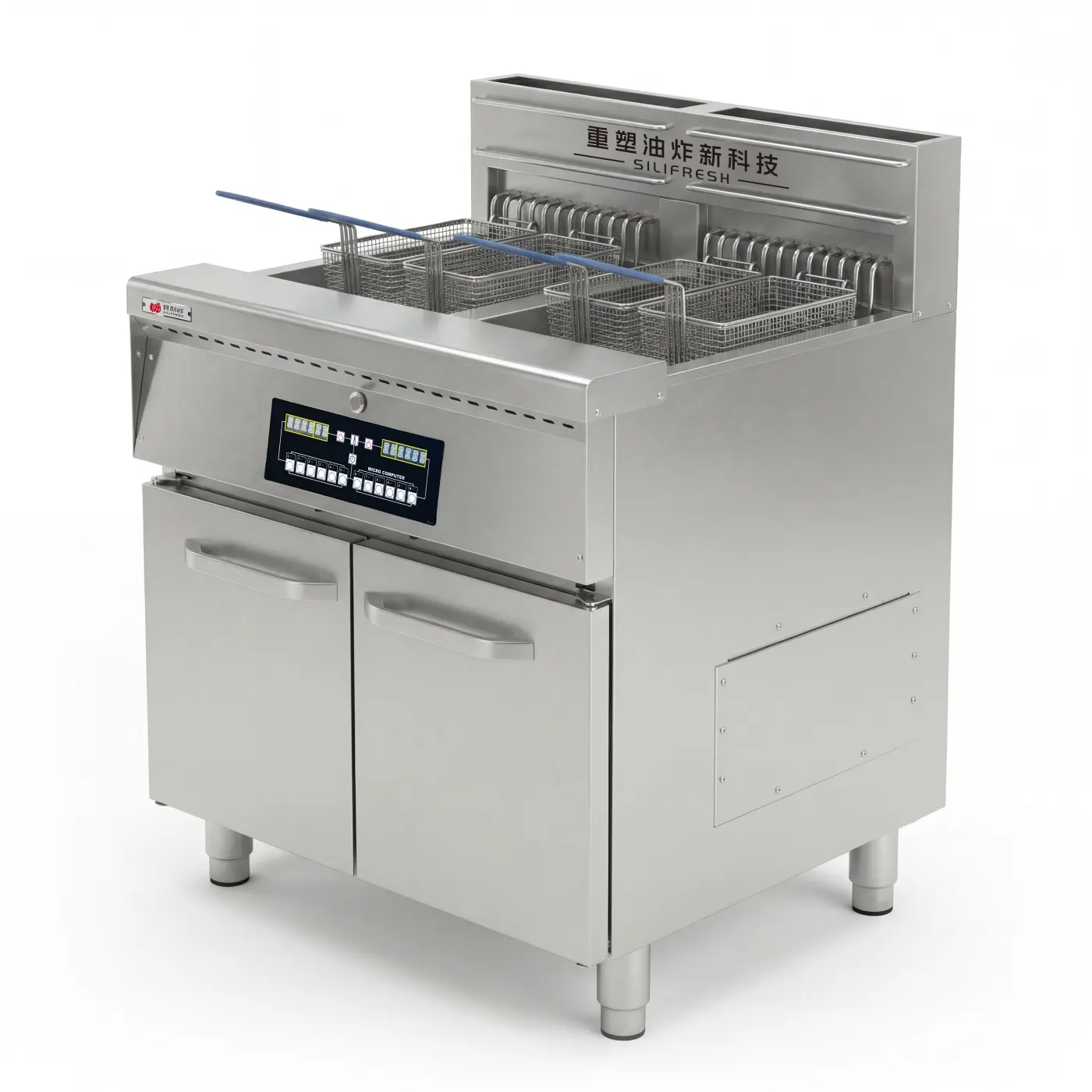 Microseismic Wave Double-Tank Flat-Heater Fryer 380V