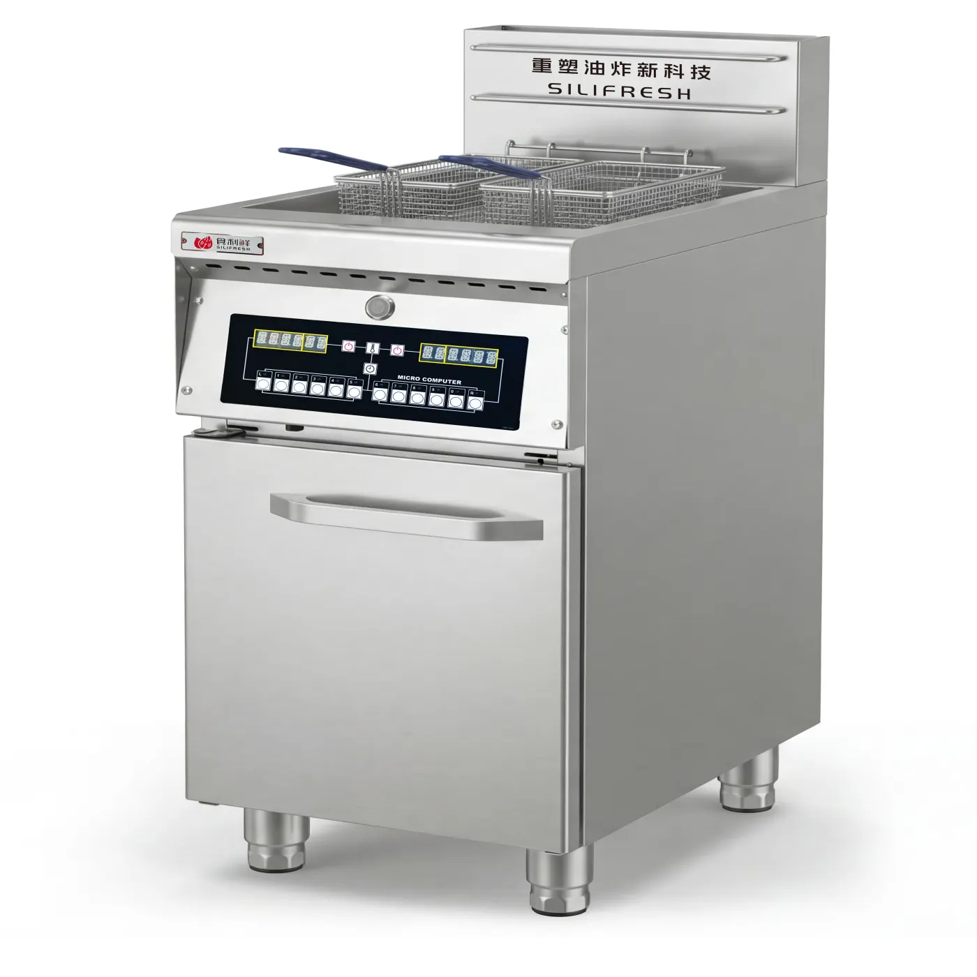 Microseismic Wave Single-Tank Flat-Heater Fryer 380V